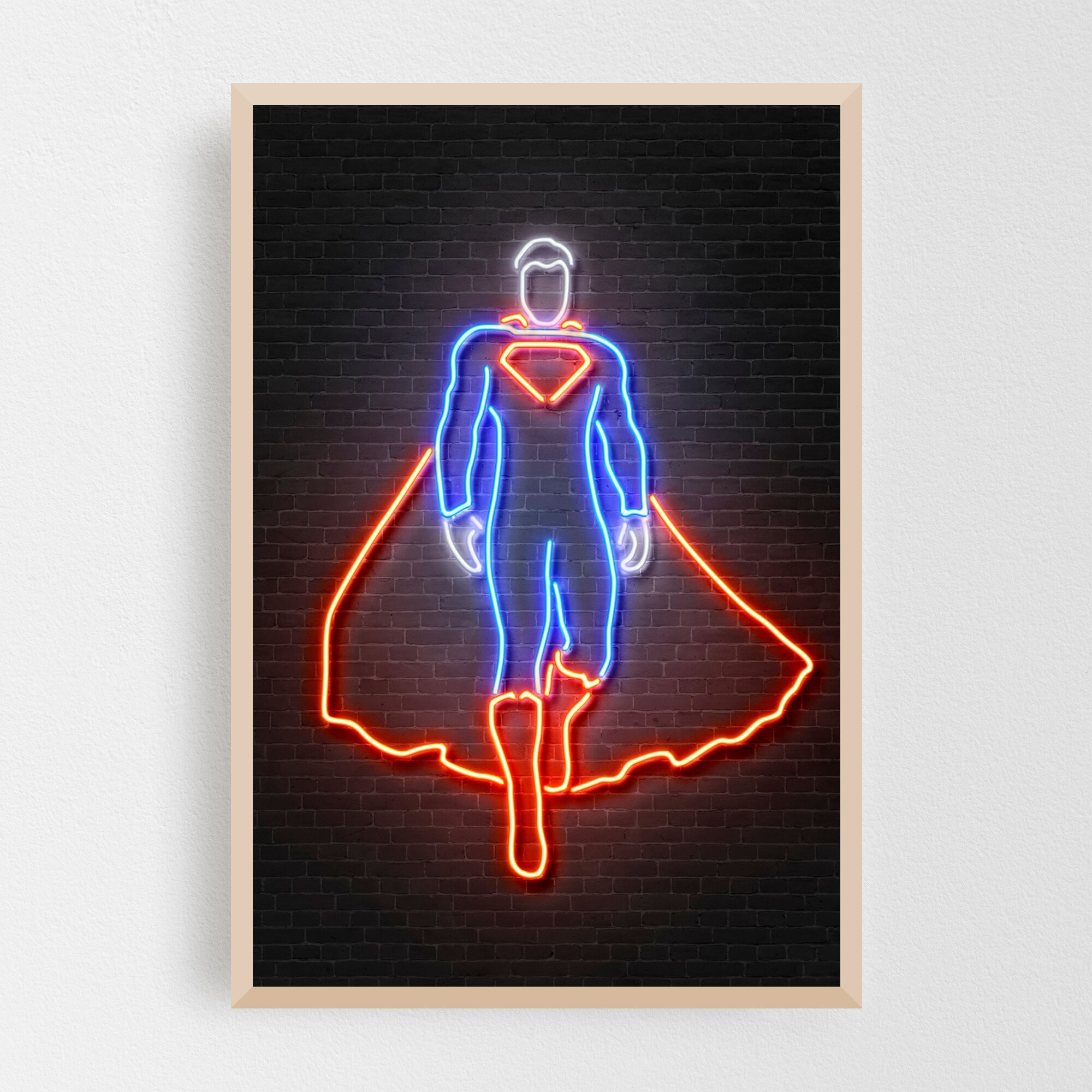 Neon Superman Tv Movies Octavian Mielu Framed Wall Art Print Overstock 31464918 3.6 out of 5 stars 15 ratings. neon superman tv movies octavian mielu framed wall art print