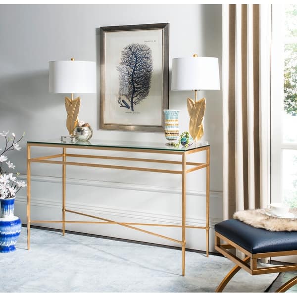SAFAVIEH Couture Baumgarten Glass Top Console Table 52