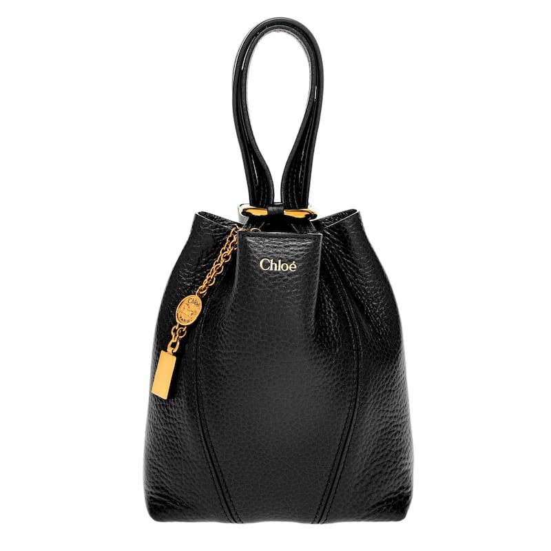 Chloe Spin Tote in Grained Leather - Black