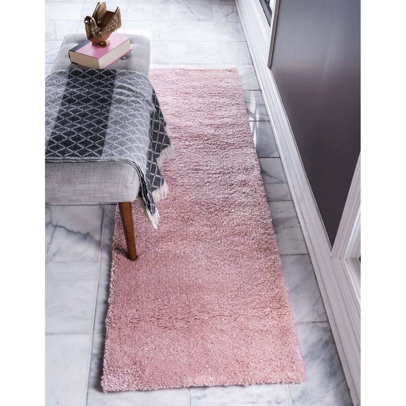 Solid/Striped Zoit Collection Area Rug - 2'2"x6'7" - Pink
