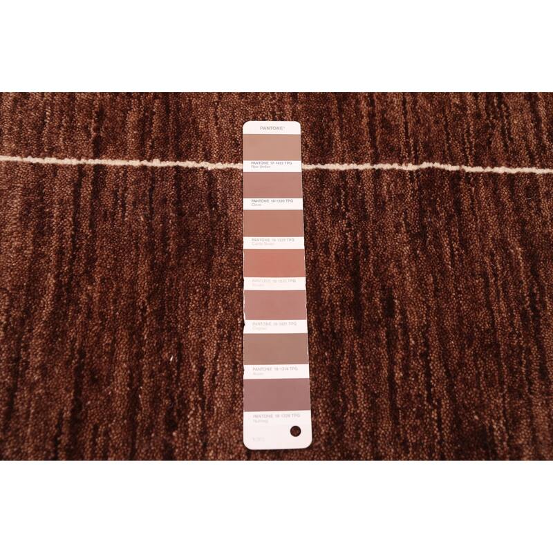 ECARPETGALLERY Hand Loomed Kashkuli Gabbeh Dark Brown Wool Rug - 8'2 x 9'11