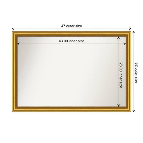 Wall Mirror Choose Your Custom Size - Extra Large, Townhouse Gold Wood