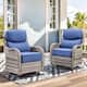 Option Grey Wicker Blue Cushion