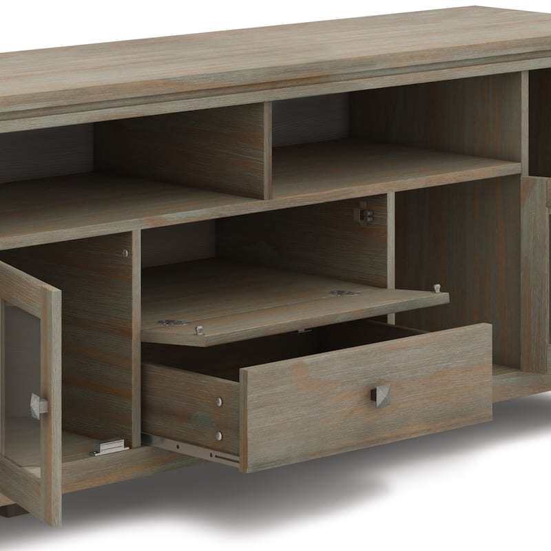 WYNDENHALL Essex SOLID WOOD 72 inch Wide Contemporary TV Media Stand For TVs up to 80 inches
