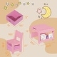 preview thumbnail 2 of 16, Kids Art Table and Chair Set, 3 in 1 Activity Table with 2 Chairs