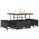 preview thumbnail 3 of 39, vidaXL 3/4 Piece Garden Dining Set with Cushions Black Poly Rattan Acacia