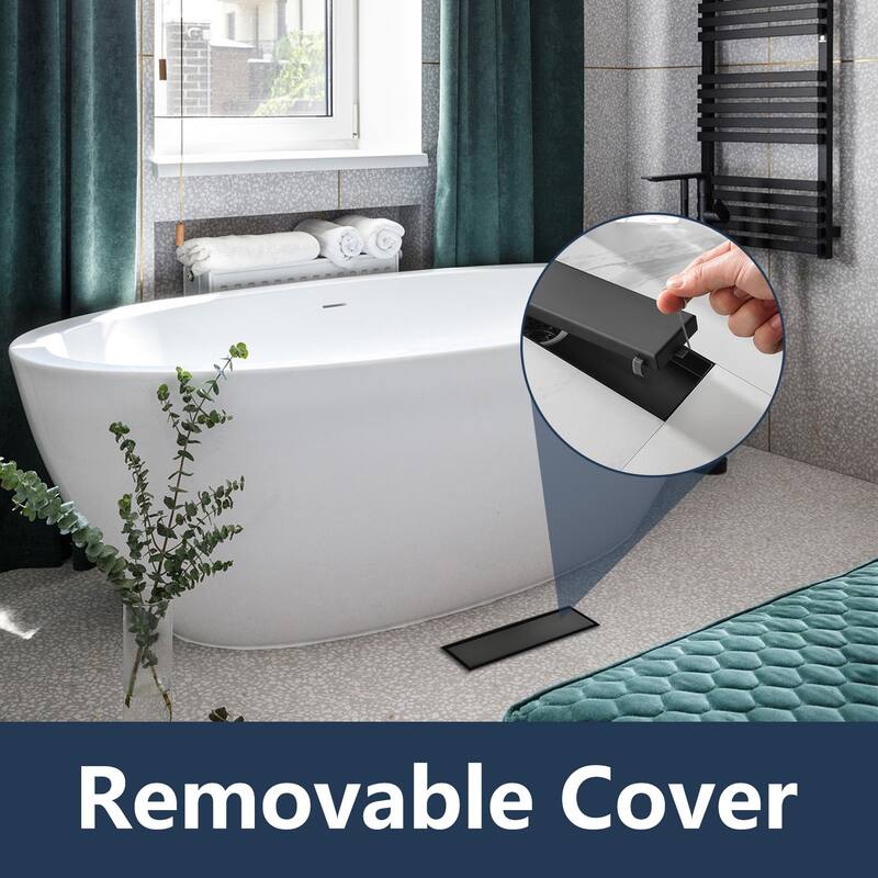 Stainless Steel Linear Shower Drain Matte Black