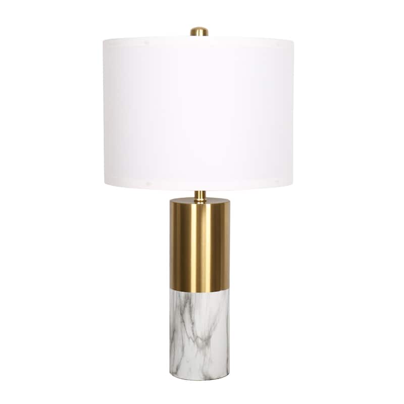 Set of 2 Luxury Marble Gold Bedside Table Lamp
