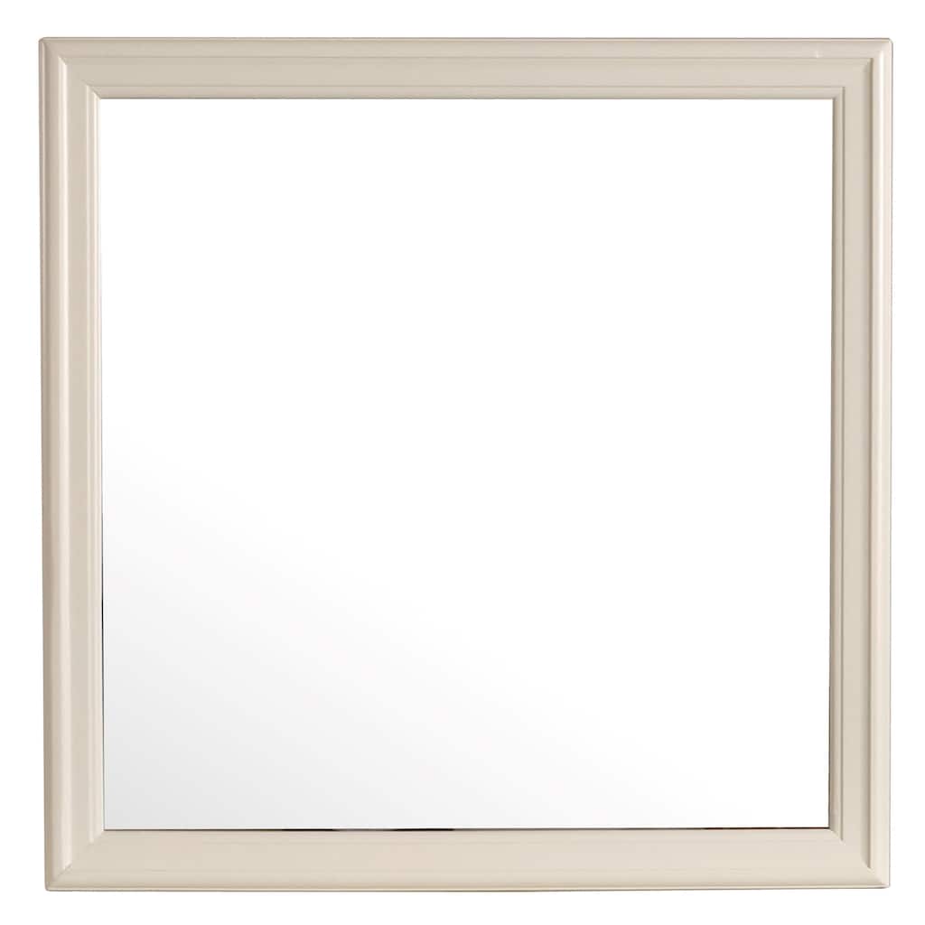 Wooden Framed Square Dresser Wall Mirror - 38" - Beige