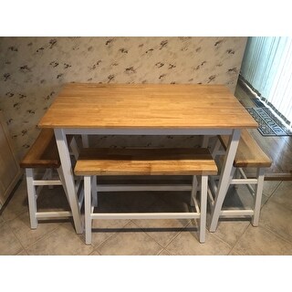 Simple Living 4-piece Galena Modern Farmhouse Counter Height Set