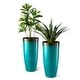 preview thumbnail 34 of 47, Glitzhome 30"H Set of 2 Oversized Gradient Cobalt Blue/Turquoise/Red Tall Plastic Planter