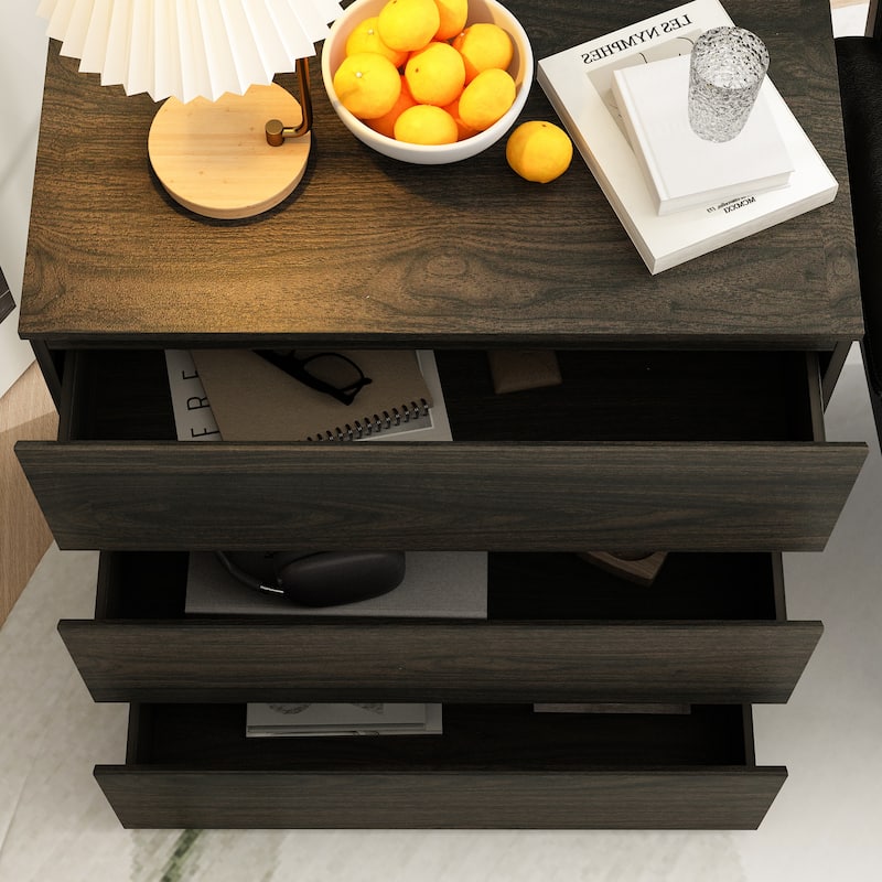 3 Drawer 32.3"H x 30.3" W Nightstand Chest Cabinet Dresser Bedroom Storage