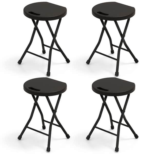 Gymax Set of 4 Outdoor Folding Stool Portable Space-Saving Round X - On Sale - Bed Bath & Beyond ...