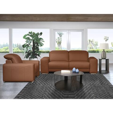 Corinna Leather Power Reclining 2-Piece Sofa and Chair Set with Power Headrest