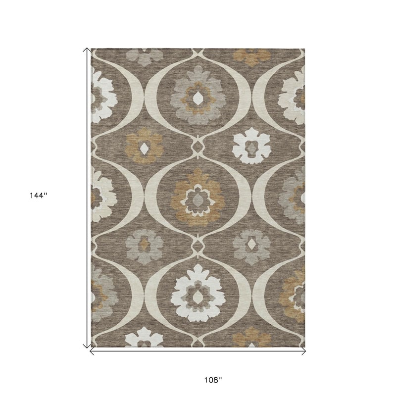 HomeRoots Medallion Transitional Rectangle Outdoor Rug
