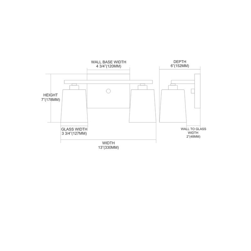 Elk Home Serenity Oiled Bronze With Amber Glass 2 Light Vanity Light