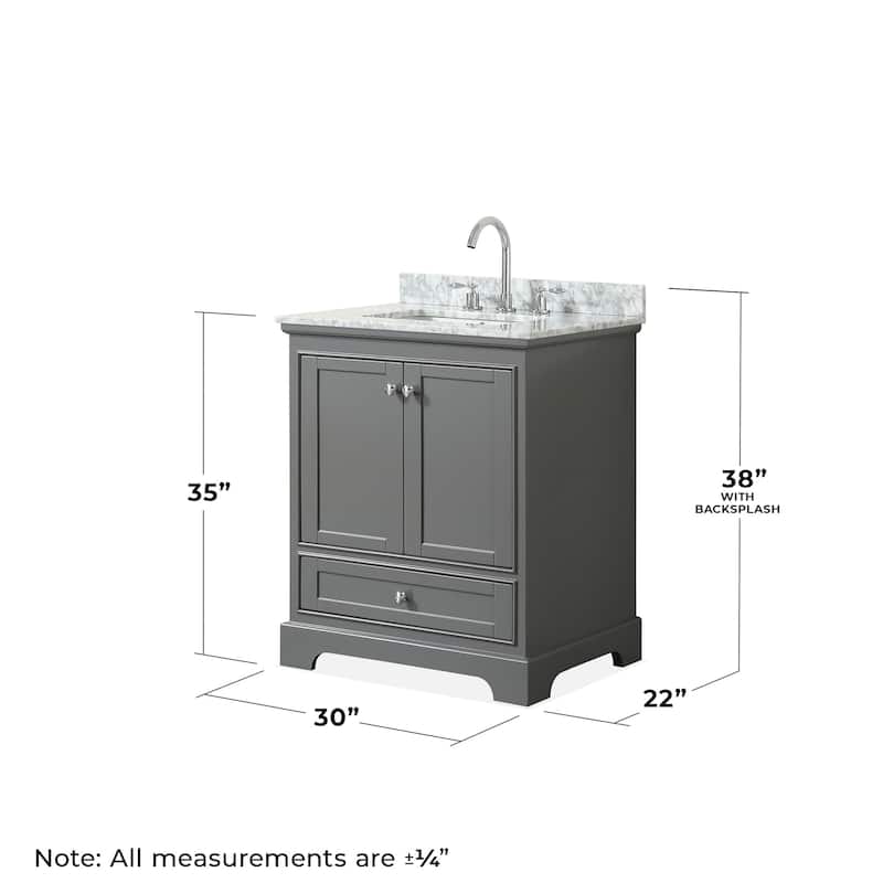 Wyndham Collection Deborah 30" Free Standing Single Vanity Set with