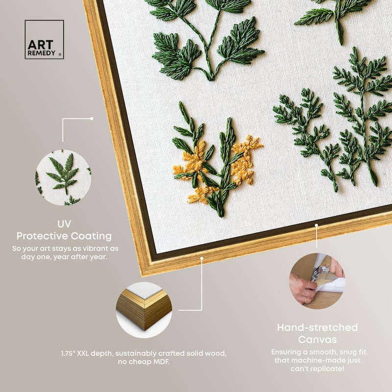 Stitched Sprout I Canvas by Art Remedy