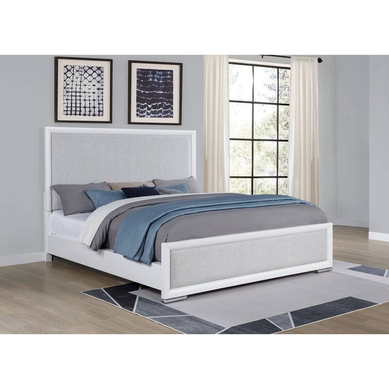 Gracemont 57-inch Panel Bed Grey and White