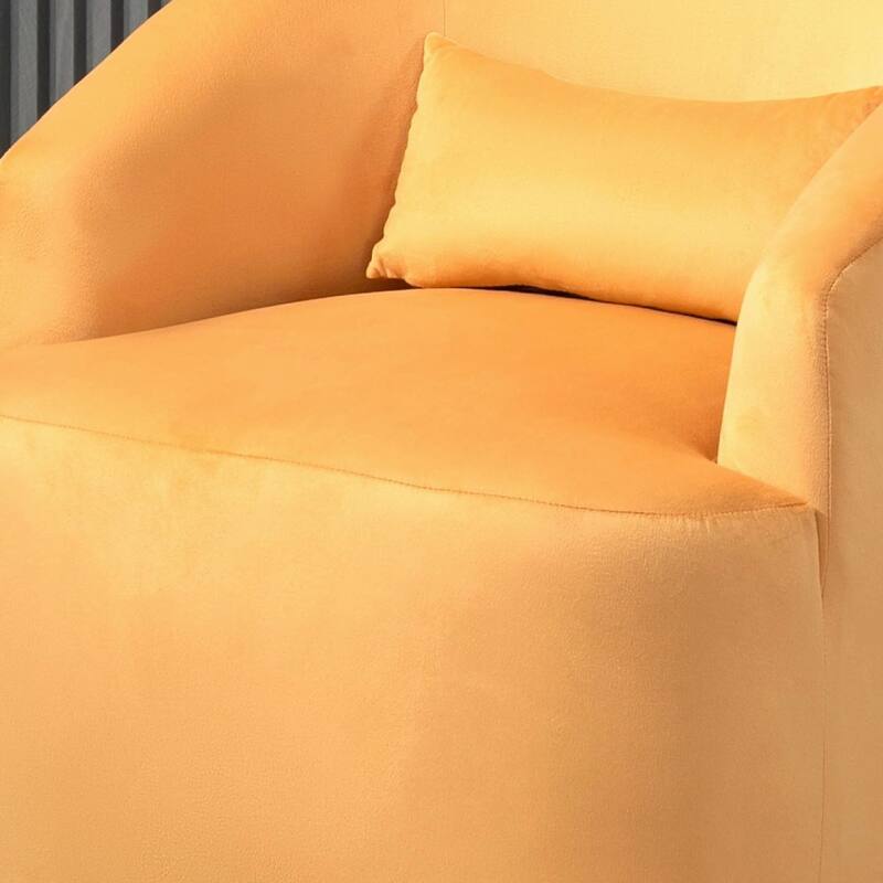 Accent Chair with Barrel-shaped Design and 360 Degree Swivel Feature