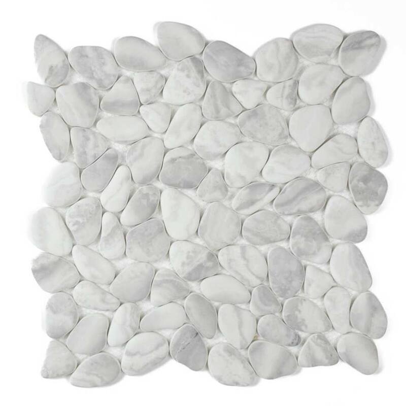 The Tile Life Huron Rock 12x12 Glacier Glass Pebble Floor & Wall Tile - 1 Sheet (1 Sq. ft.)