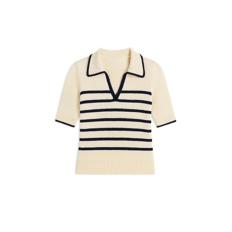 Nanette Lepore Women's Striped Knit Polo Top