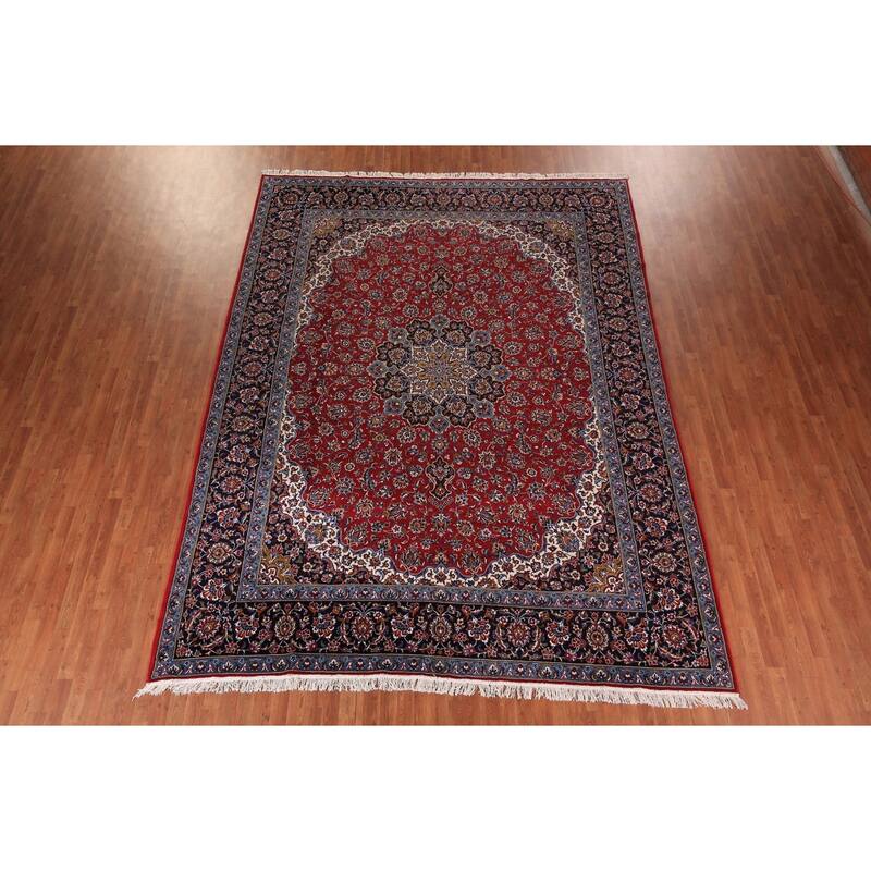 Traditional Red Kashan Turkish Rug Machine Made Home Decor Carpet - 9'8" x 12'6"