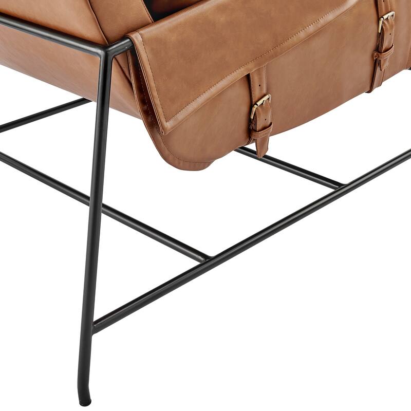 NPD Furniture Thierry Faux Leather Accent Arm Chair