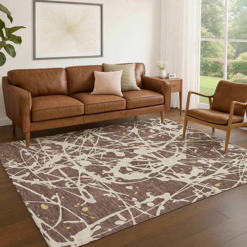 Machine Washable Indoor/ Outdoor Modern Campo Chantille Rug