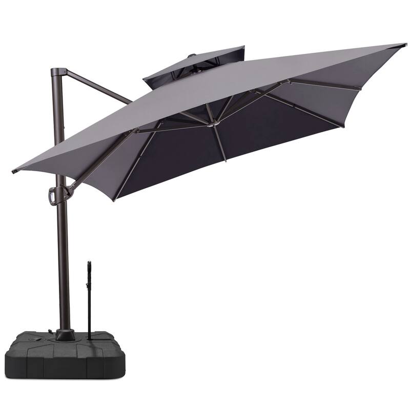 13 x 10ft Outdoor Patio Cantilever Offset Umbrella with Base
