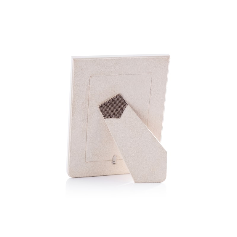 Raffia Over Nappa Cream Leather Photo Frame