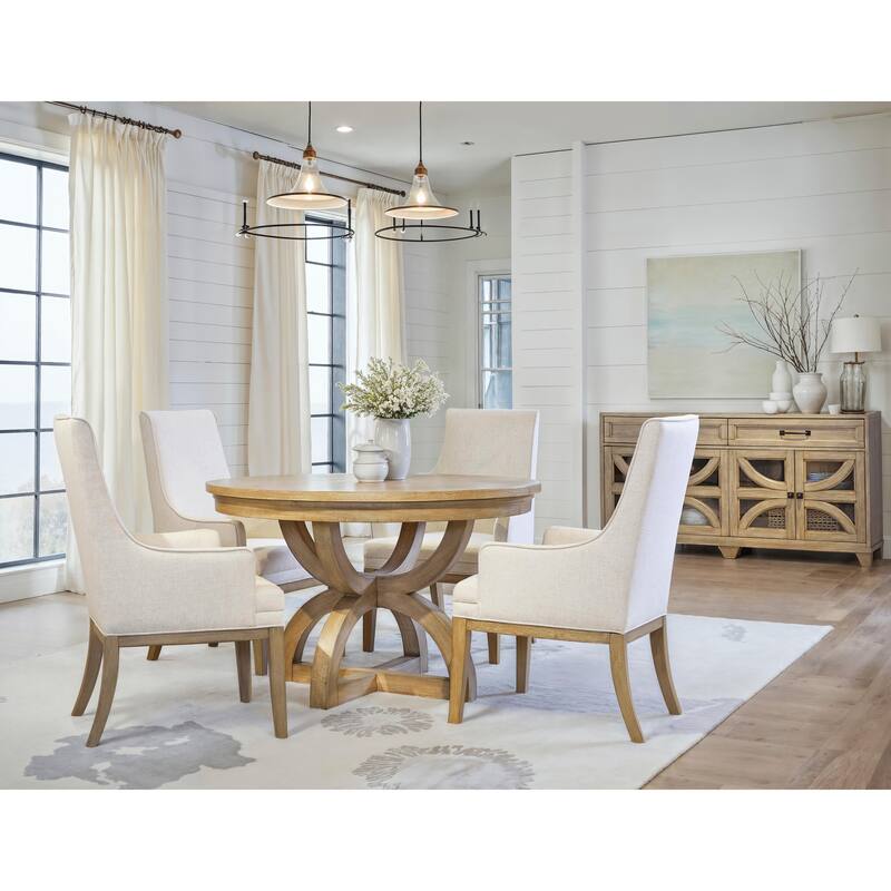Magnussen Home Coventry Honey Maple Extendable 48" Round Dining Table - 48''W x 48''D x 30''H