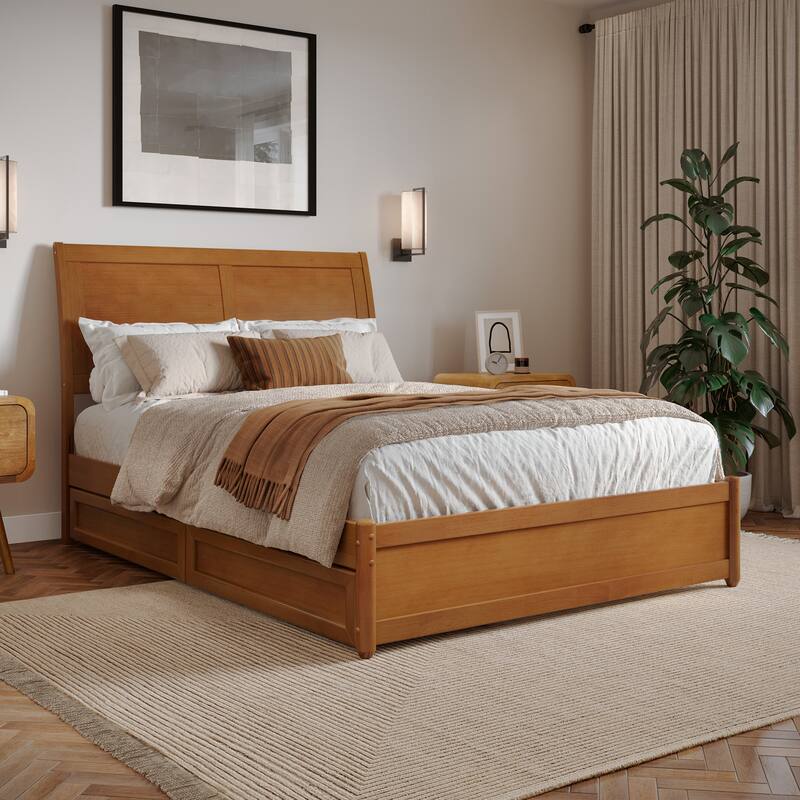 Andorra Platform Bed with Panel Footboard and Storage Drawers