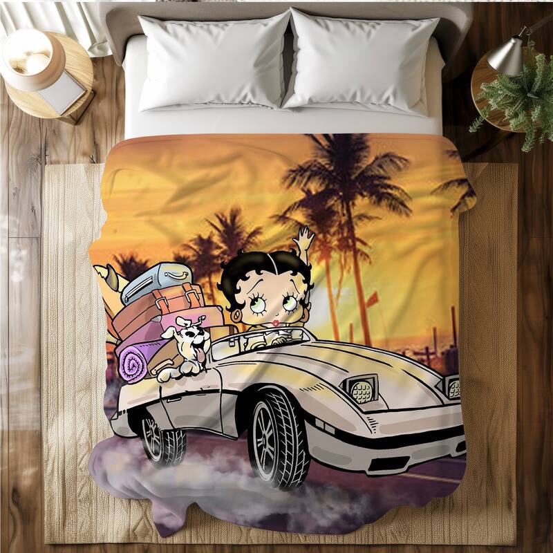 Betty Boop Super Soft Fleece Plush Throw Blanket for Couch Bed Sofa