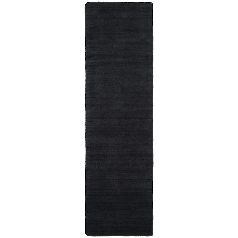 SAFAVIEH Handmade Himalaya Colorweave Plaid Modern Wool Rug - 2'3" x 6' Runner - Black