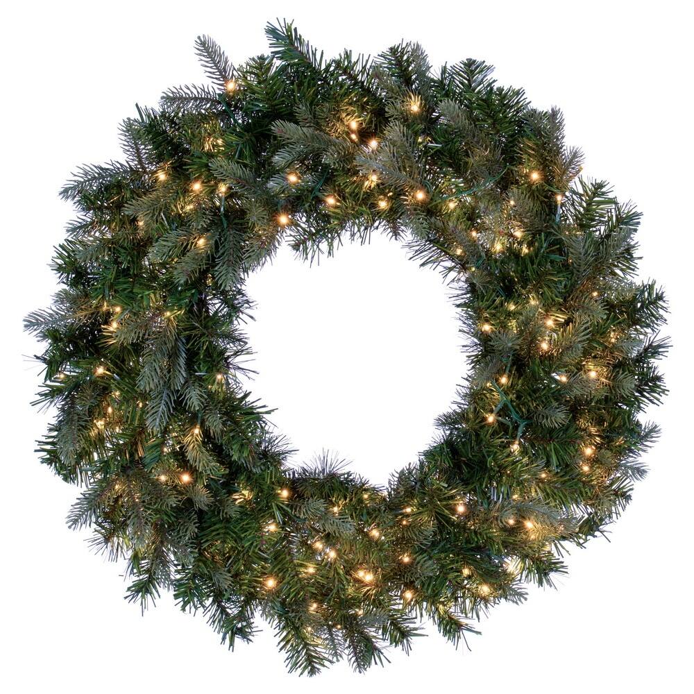 Vickerman 36" Douglas Fir Artificial Pre-Lit Wreath, Warm White 3mm Low Voltage LED Wide Angle Lights. - Warm White