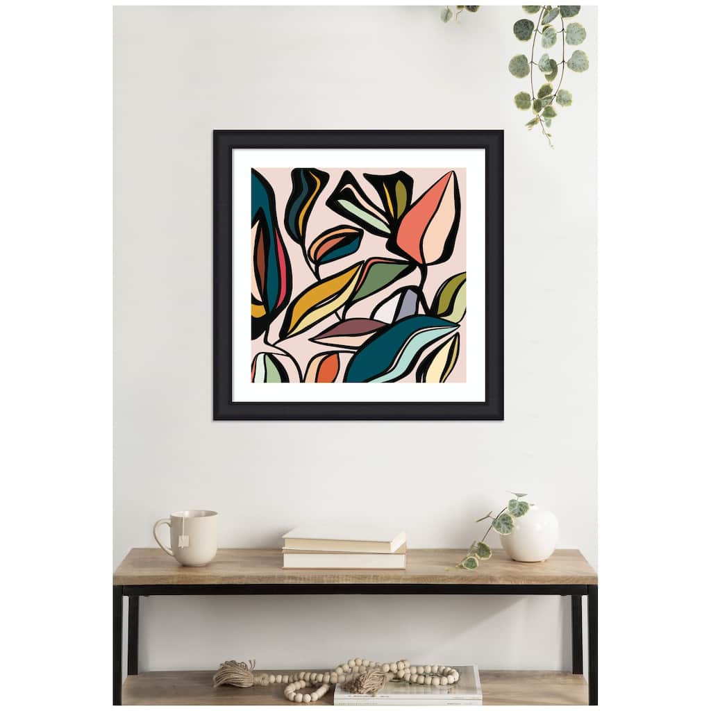 Kate and Laurel Fanciful Ficus SQ Expansion by Alicia Bock Framed Wall Art Print