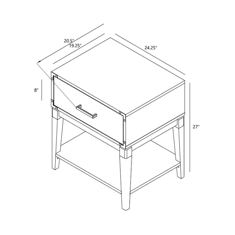 Plank and Beam Contempo Nightstand with 1 Drawer