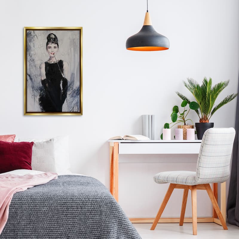 Stupell Classic Audrey Modern Details Framed Floater Canvas Wall Art Design By Lucille Lee