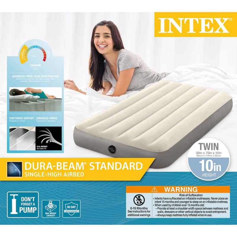 Intex Dura-Beam Standard Series Single Height Inflatable Airbed, Twin (2 Pack) - 5