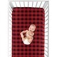 preview thumbnail 4 of 4, Woodland Buffalo Plaid Collection Boy Fitted Crib Sheet - Red and Black Rustic Country Lumberjack