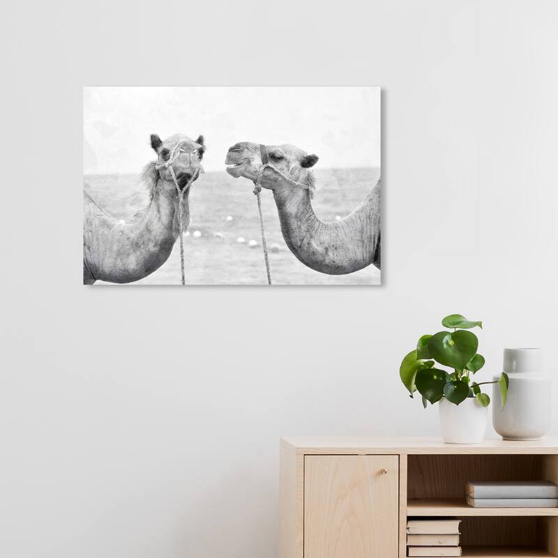 Wynwood Studio Canvas Animals Camel Best Friends Black and Moroccan Wall Art Canvas Print - 20 x 30