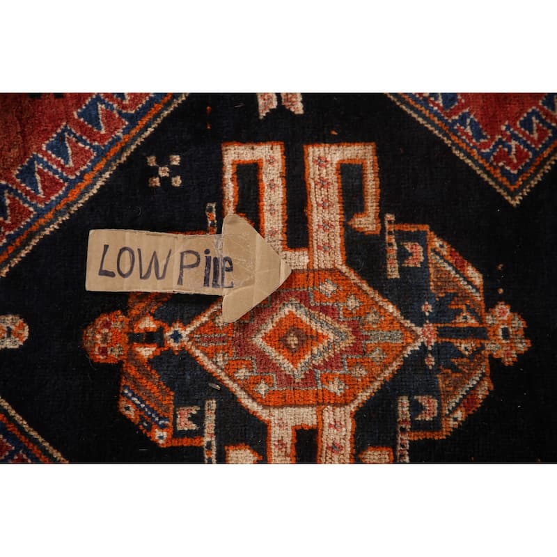Tribal Red Shiraz Persian Vintage Area Rug Handmade Wool Carpet - 5'0"x 6'11"