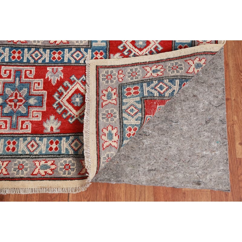 Hand Knotted Oriental 100% Wool Carpet Traditional Geometric Beige & Ivories Kazak Area Rug - 11' 1'' X 8' 4''