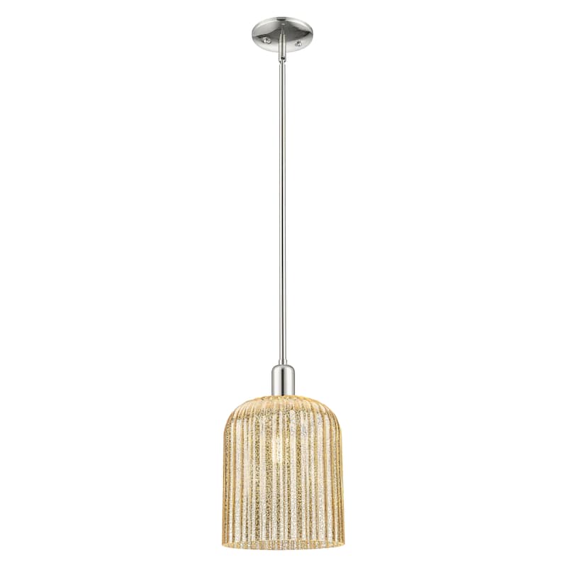 Innovations Lighting Endless Possibilities Arcadia - Bridal Veil - 1 Light 8" Stem Hung Mini Pendant - Polished Nickel/Mercury Shade
