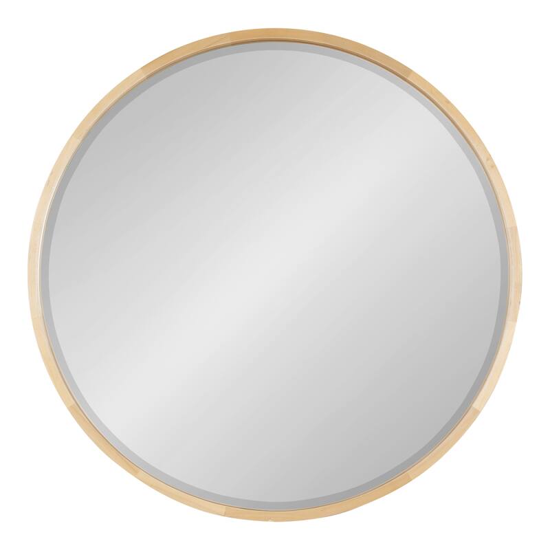 Kate and Laurel McLean Round Wood Framed Wall Mirror