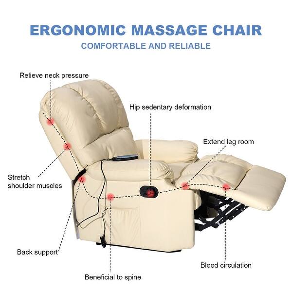 Shop Costway Recliner Massage Sofa Chair Deluxe Ergonomic Lounge