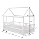 preview thumbnail 19 of 35, Wooden Floor Bed with House Roof Frame and Guardrails