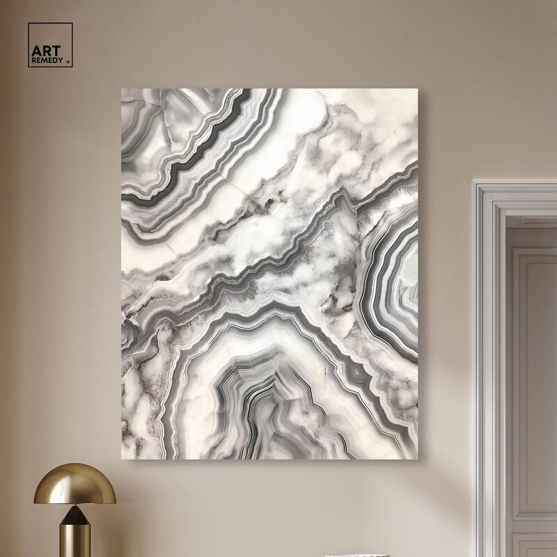 Silvered Sediment Canvas by Art Remedy, Gallery Wrapped