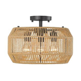 Golden Lighting Marlee 3-light Semi-Flush Mount in Matte Black